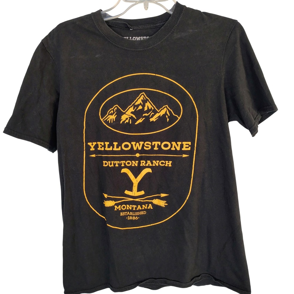 Yellowstone Dutton Ranch Montana Graphic T-Shirt Mens Medium Black‎ Gold 2021